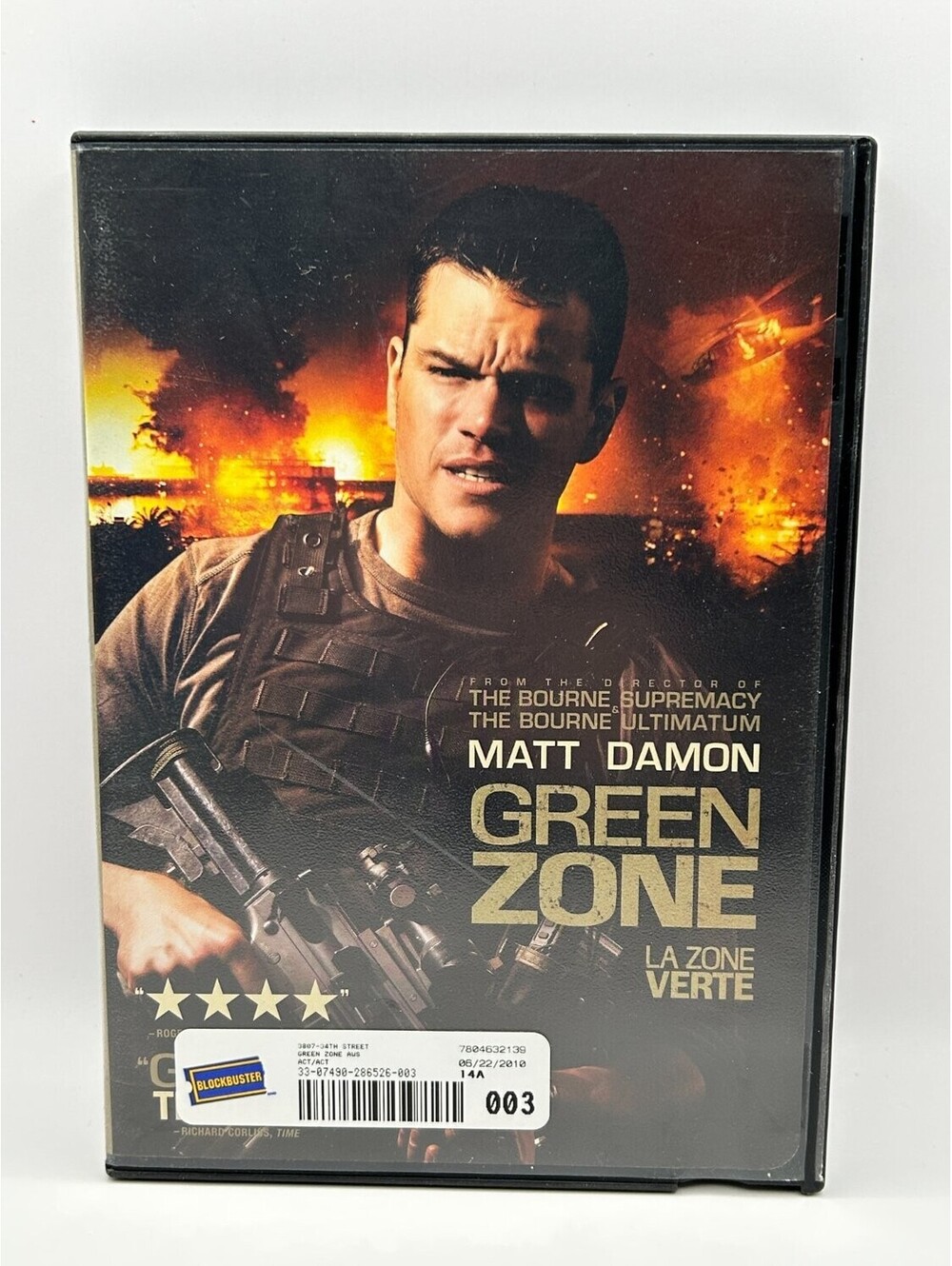 Green Zone DVD Widescreen Blockbuster Case Matt Damon